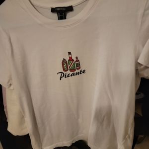 White t-shirt with printed design